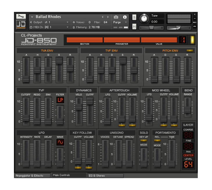 JD-850 by CL-Projects | Kontakt Instrument | Loot Audio